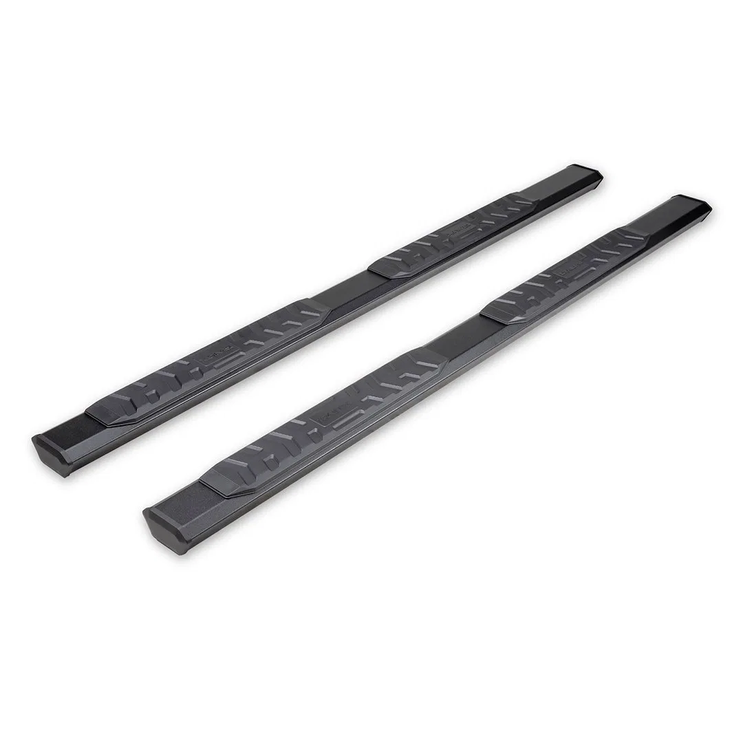 AL4022B – TRAILFX Nerf Bar, With Step Pads 4-1/2 Inch Hexagonal Straight Powder Coated Titanium Black Aluminum With P...